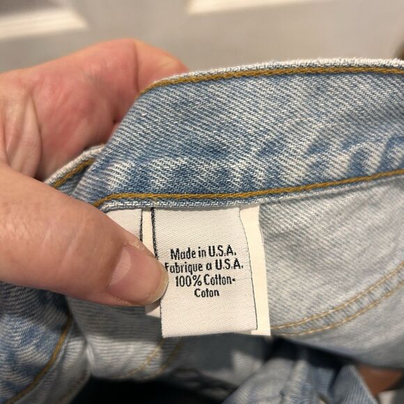 Calvin Klein Shorts VTG 90s Light Blue Wash Classic Fit Button Fly Made USA 7/M - Picture 7 of 10